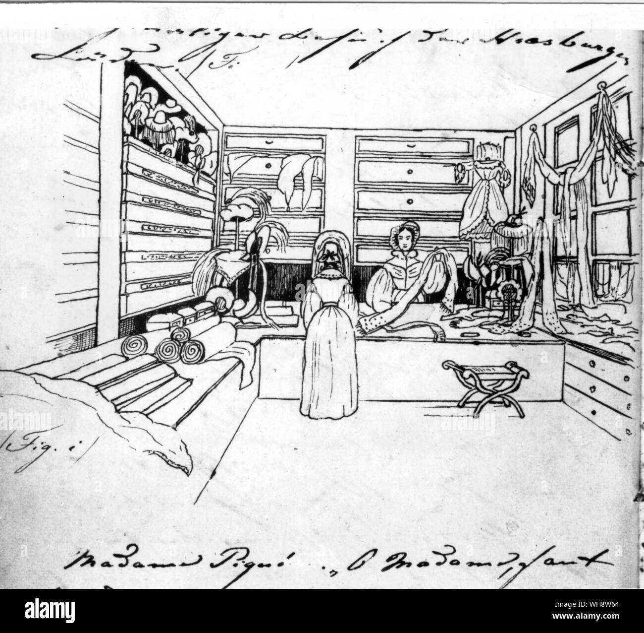 Felix Mendelssohn et Ceciles Journal de Miel . Une page du journal intime de miel en maintenant Oxford Bodleian Library Banque D'Images