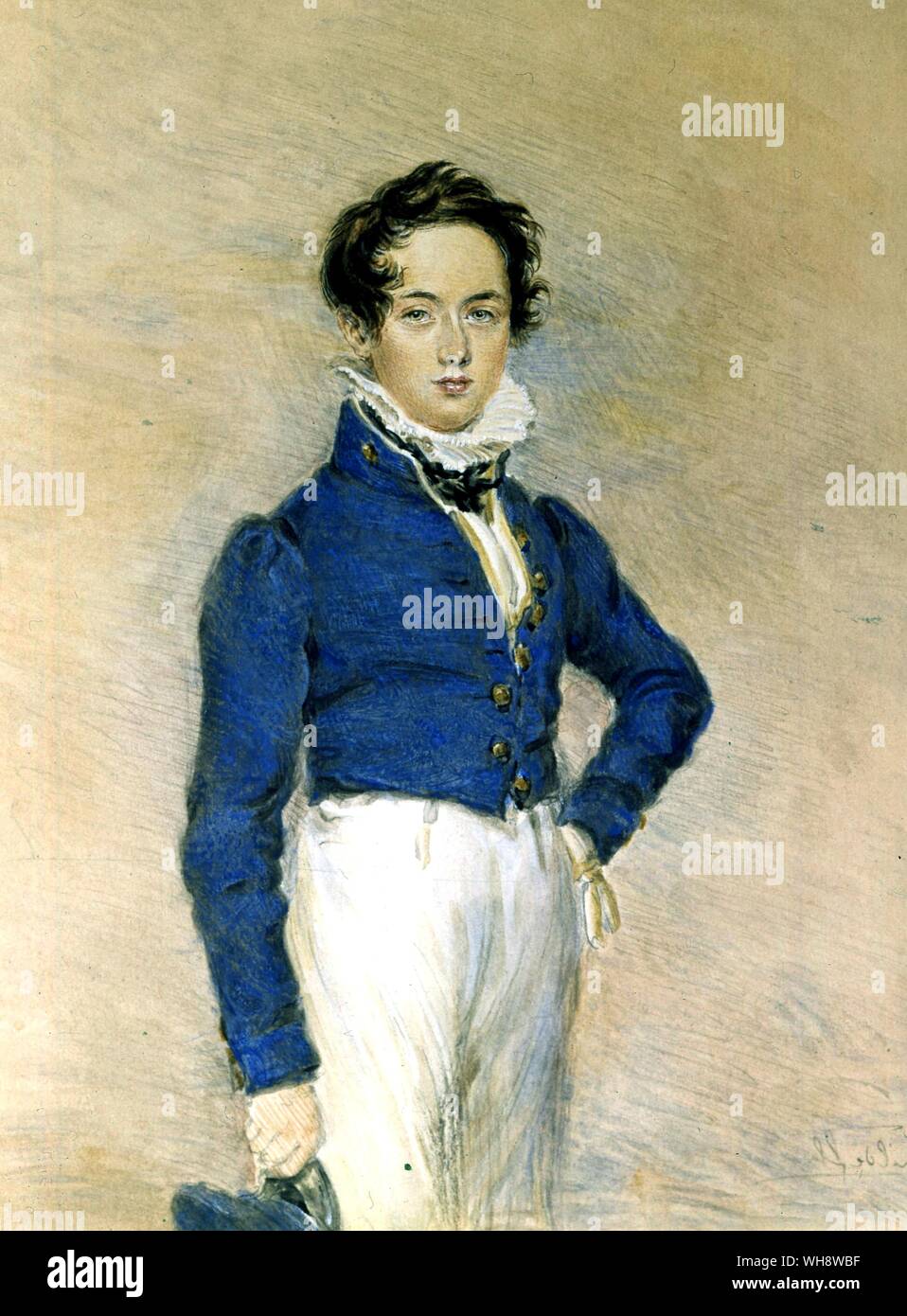 William Sterndale Bennett à l'age de 16 ans en uniforme du Collège royal de musique compositeur anglais 1832 Banque D'Images