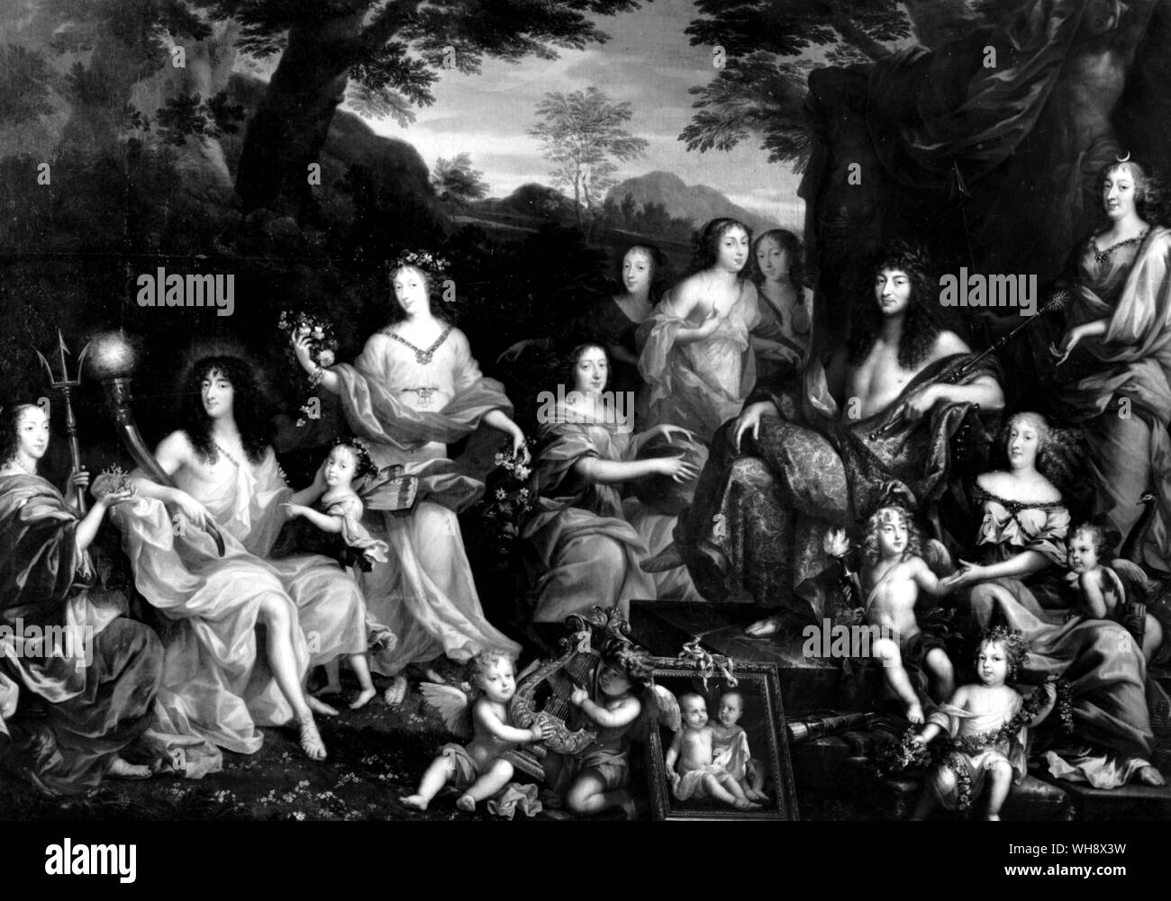Allégorie de la famille royale par Jean Nocret. Banque D'Images