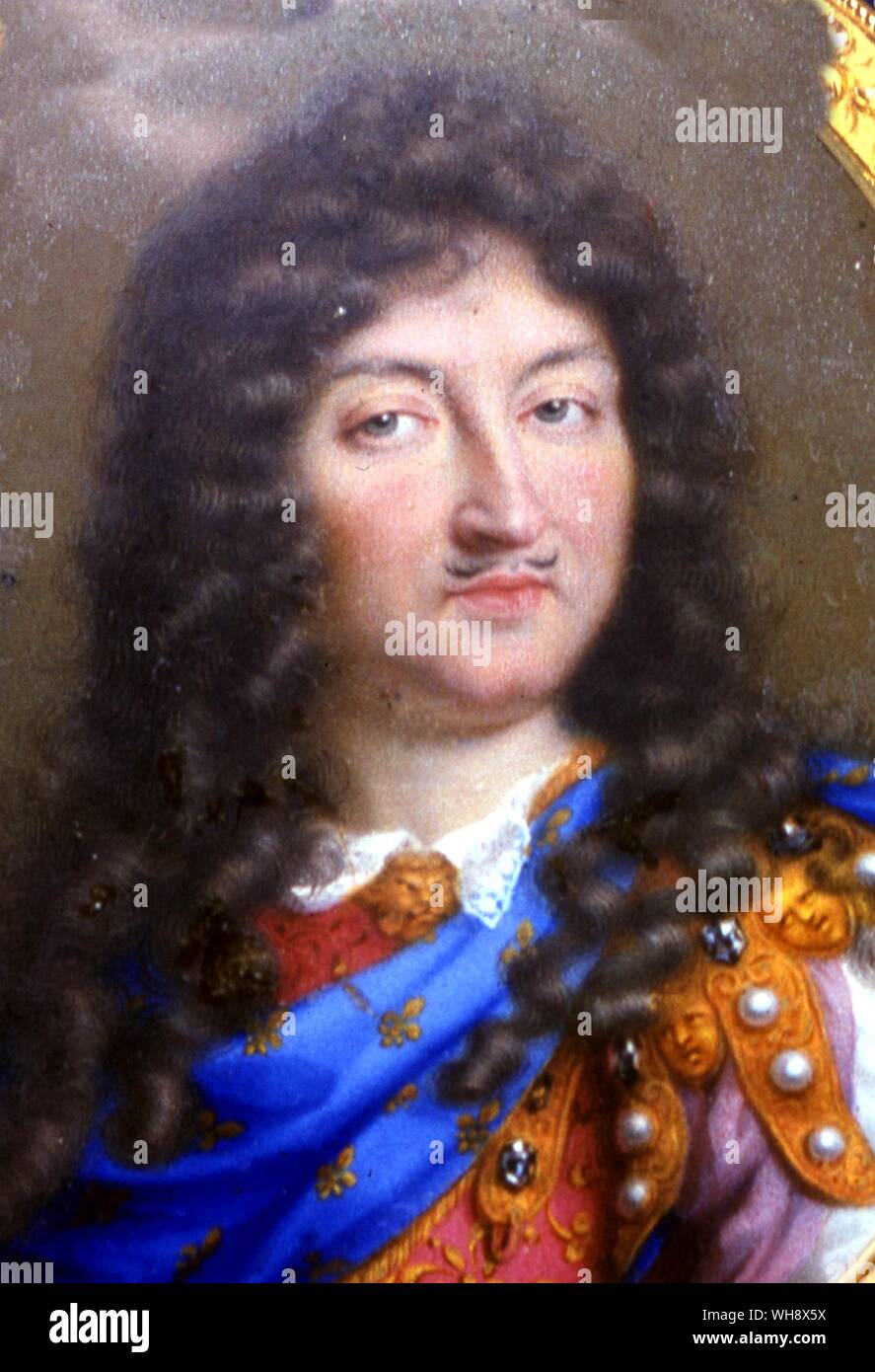 Par J. L. Petitot, ensemble dans le couvercle d'une tabatière d'or de Louis XIV Banque D'Images