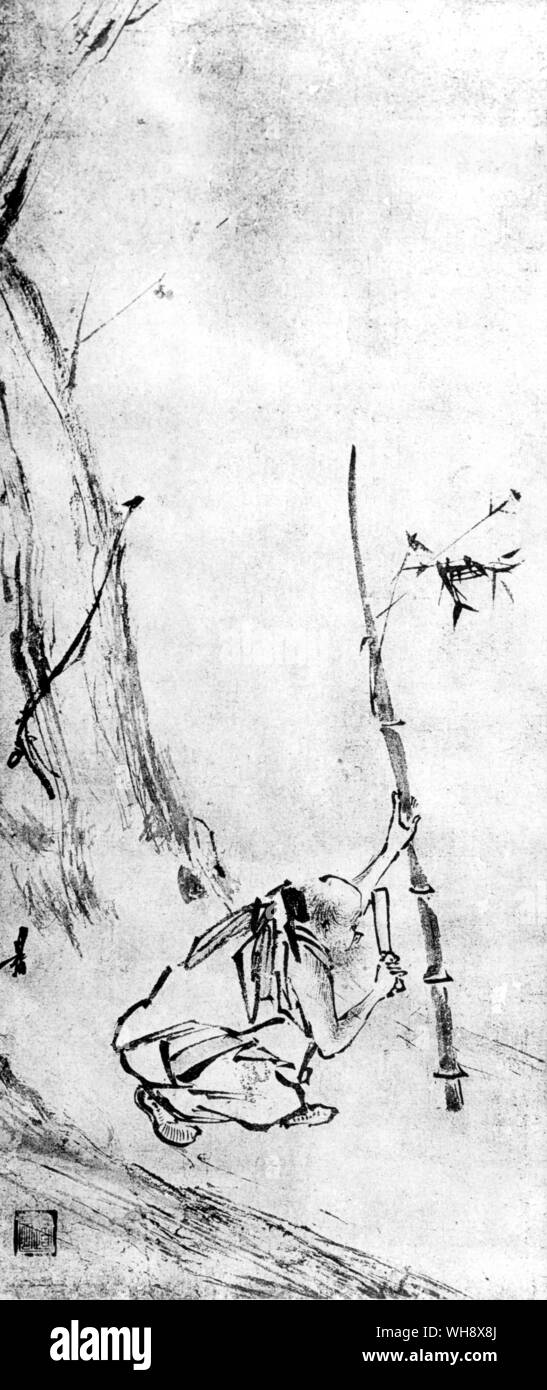 Le Sixième Patriarche, bambou coupe par Liang K'ai Banque D'Images