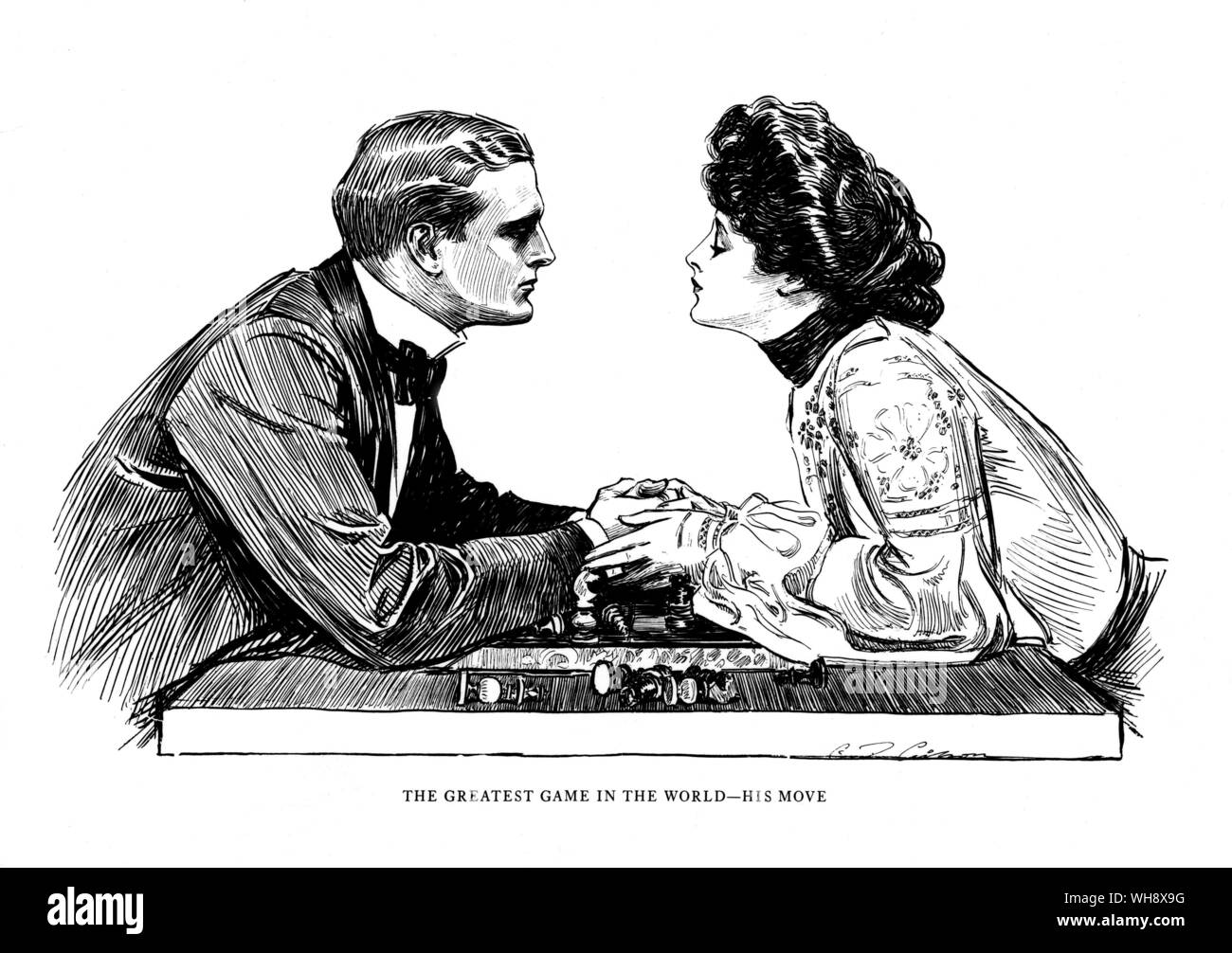 Le plus grand jeu au monde... son déménagement. Charles Dana Gibson 1867-1944. . . Banque D'Images