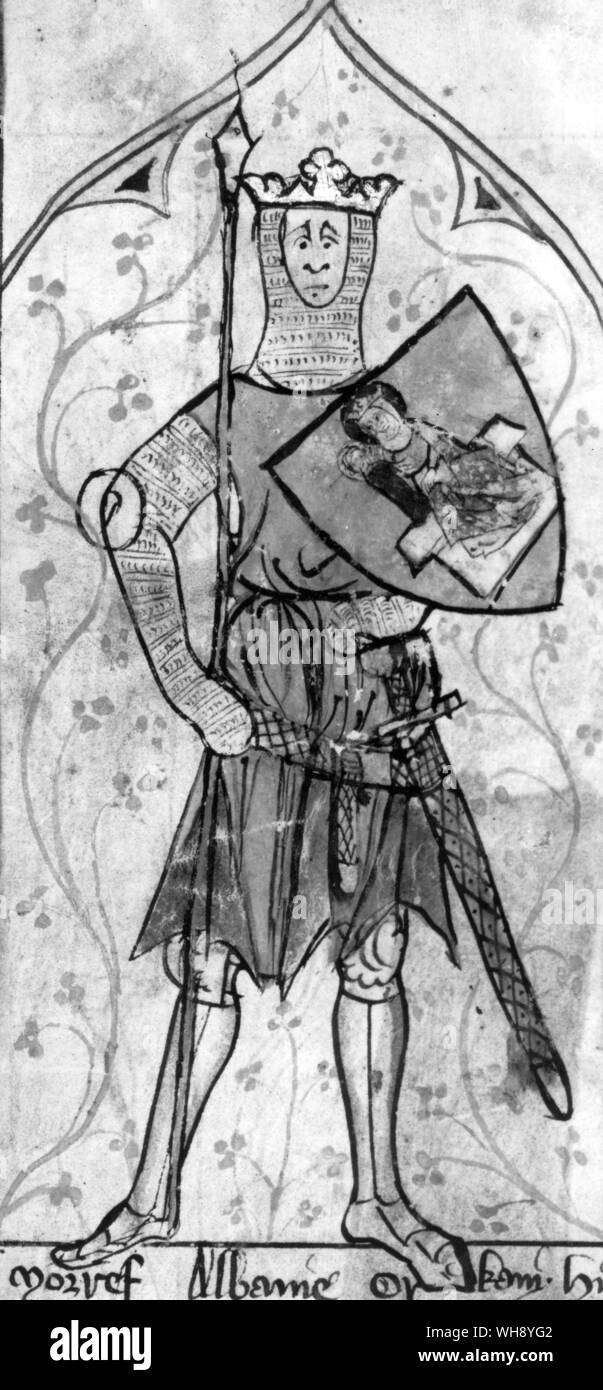 Le Roi Arthur illustré dans xive siècle à avoir été seigneur de trente royaumes entièrement fictives certains Banque D'Images