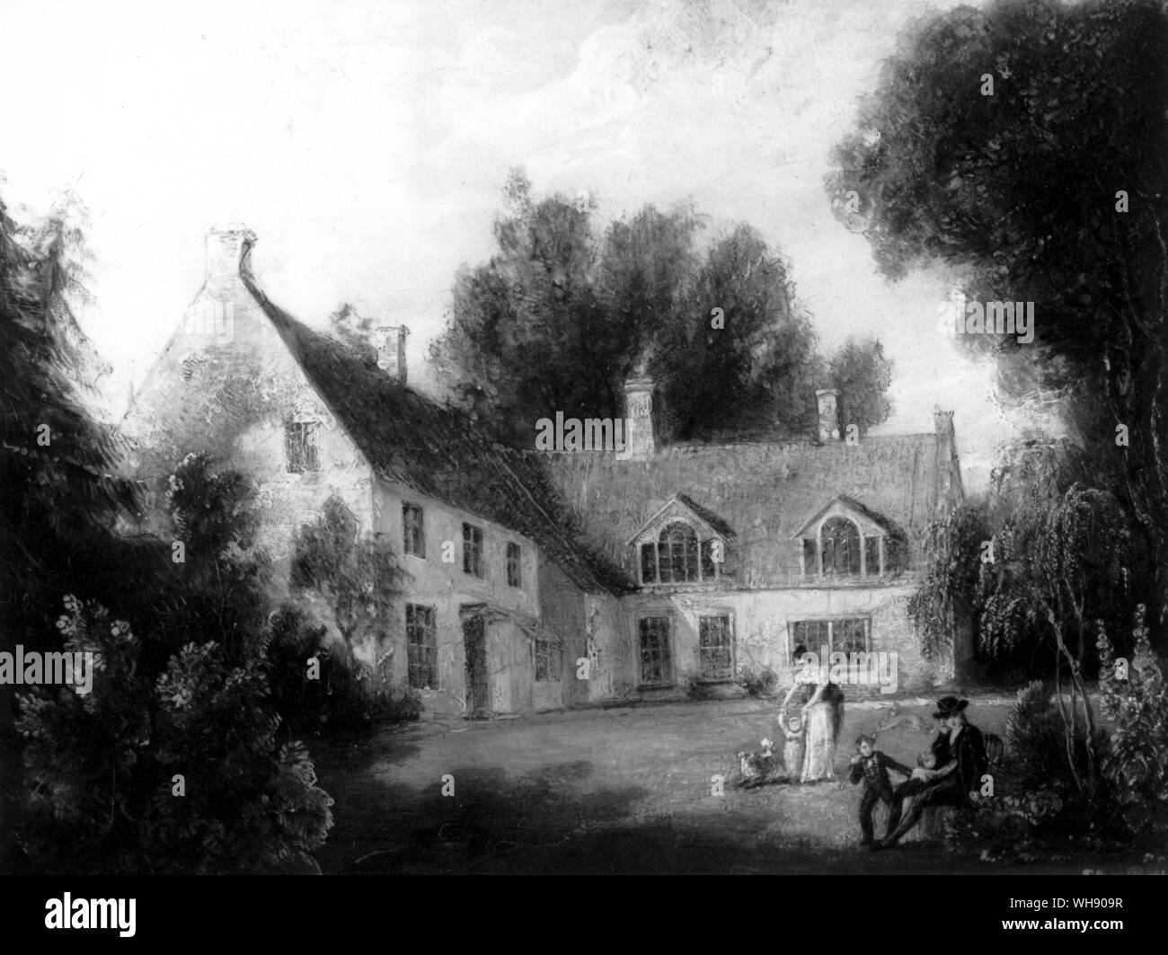 Lord Horatio Nelson est né au presbytère à Burnham Thorpe en septembre 1758. Ce tableau de F Pocock montre une jeune Nelson portant un drapeau dans l'avant-plan.. Banque D'Images