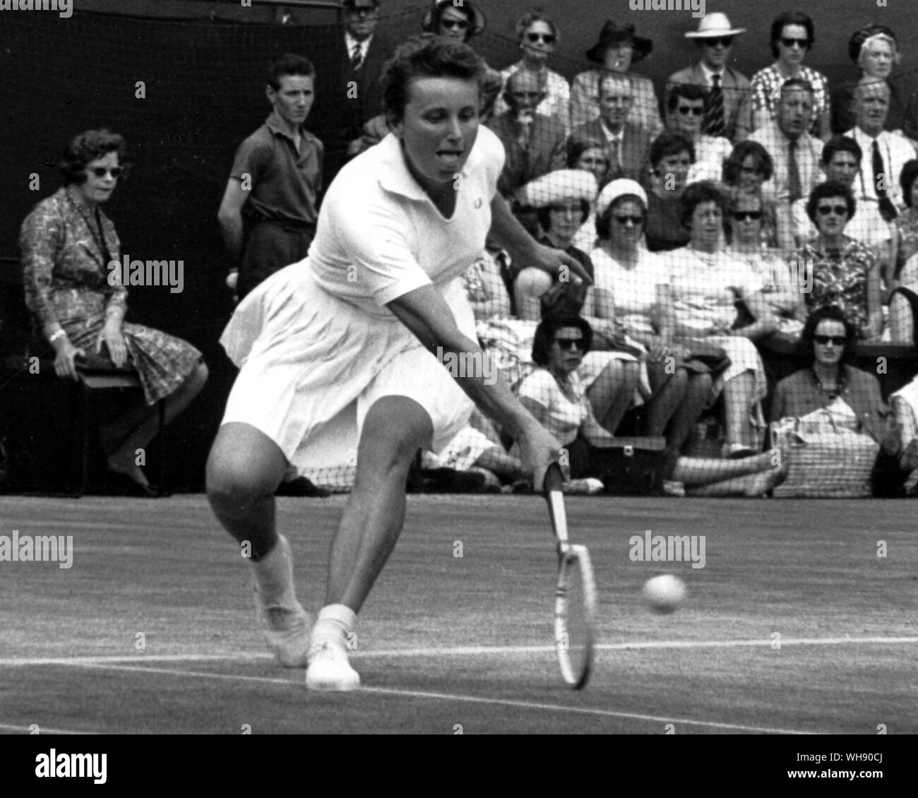 Vera Sukova en 1962, lorsqu'elle a été finaliste à Wimbledon.. Banque D'Images