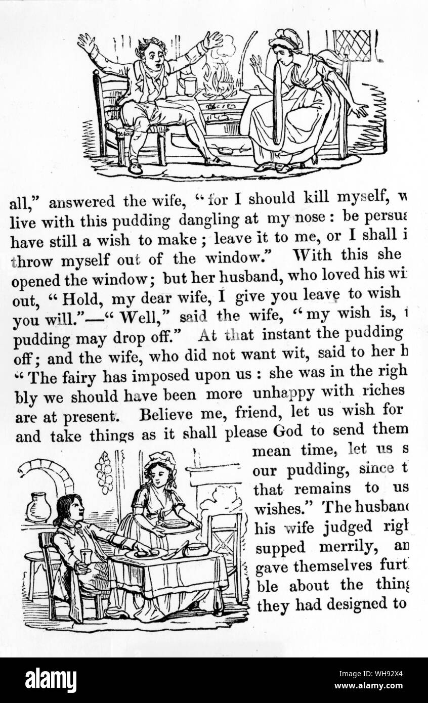 Les trois souhaits. Illustration par un 'artiste' éminents pour l'enfant, livre, 1830. Banque D'Images