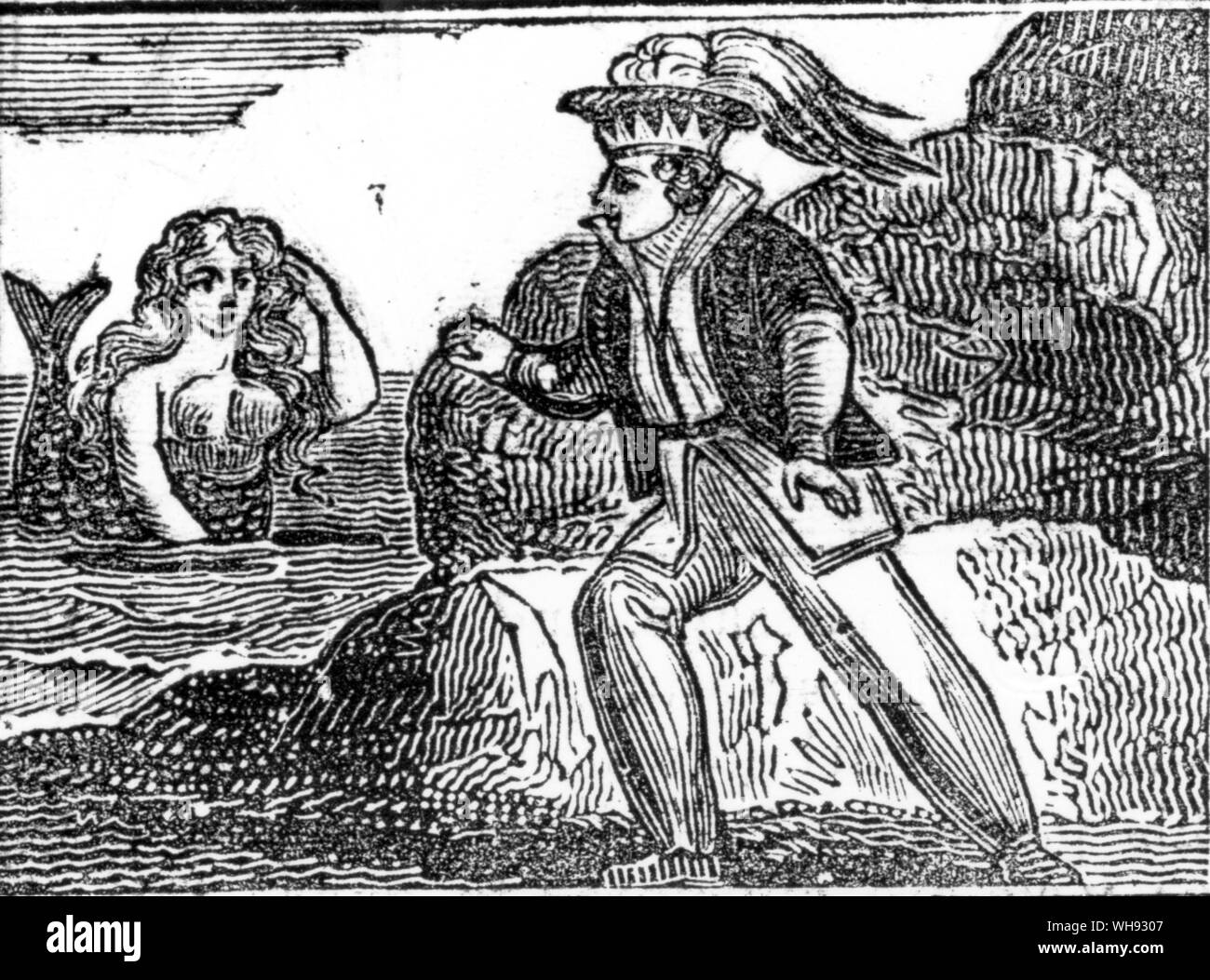 Le Nain Jaune. Le bois coupé d'un chapbook penny, l'histoire de la naine jaune, 1852.. Banque D'Images