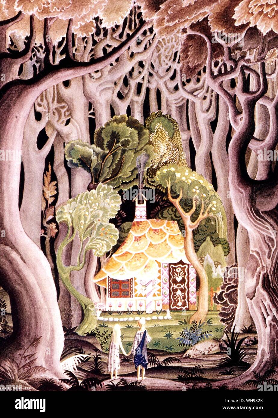 Hansel et Gretel. Illustration par Kay Nielsen, 1925.. Banque D'Images