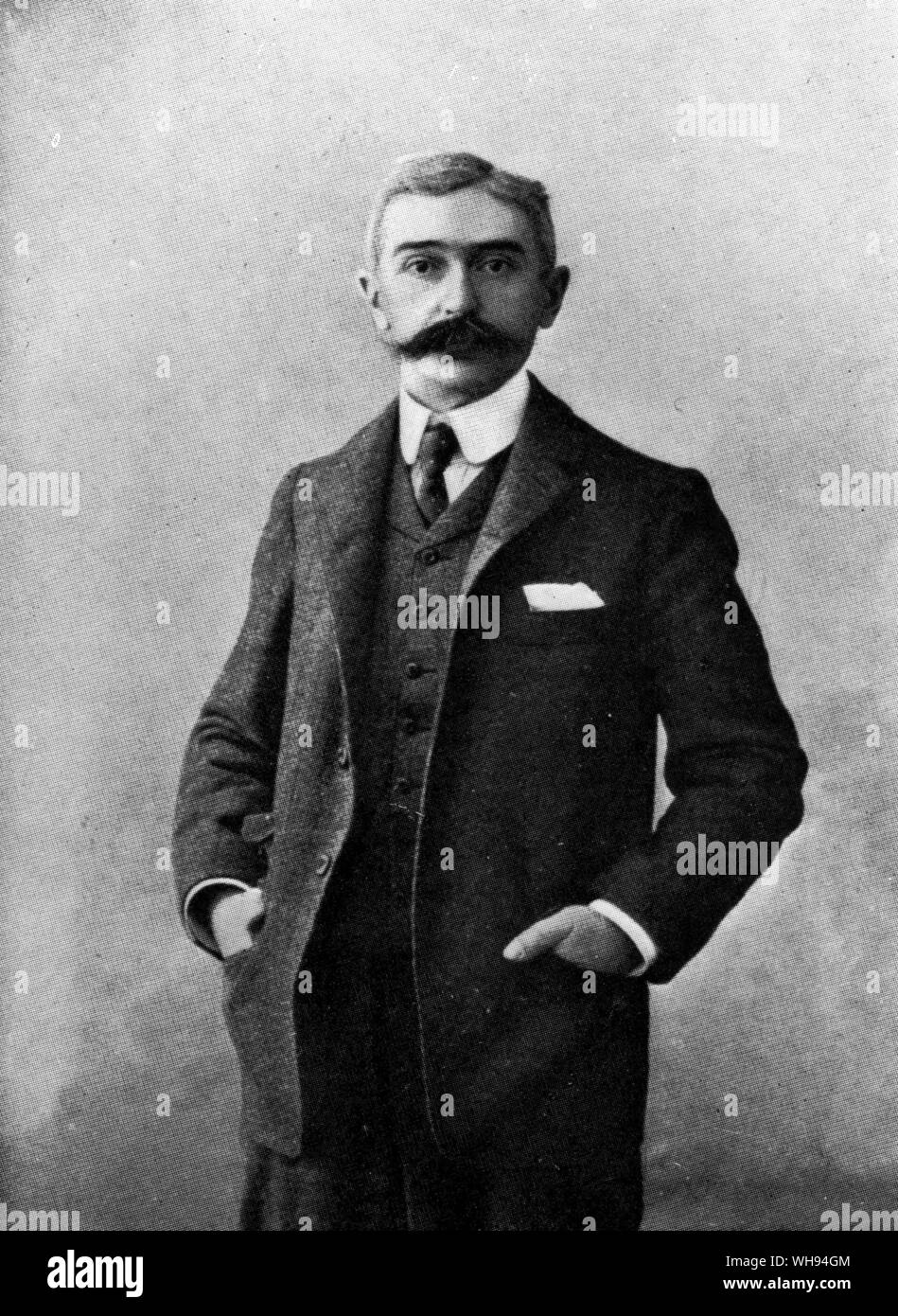 Le Baron Pierre de Coubertin, Président du Comité International Olympique et du Conseil fondateur des Jeux Olympiques modernes Banque D'Images