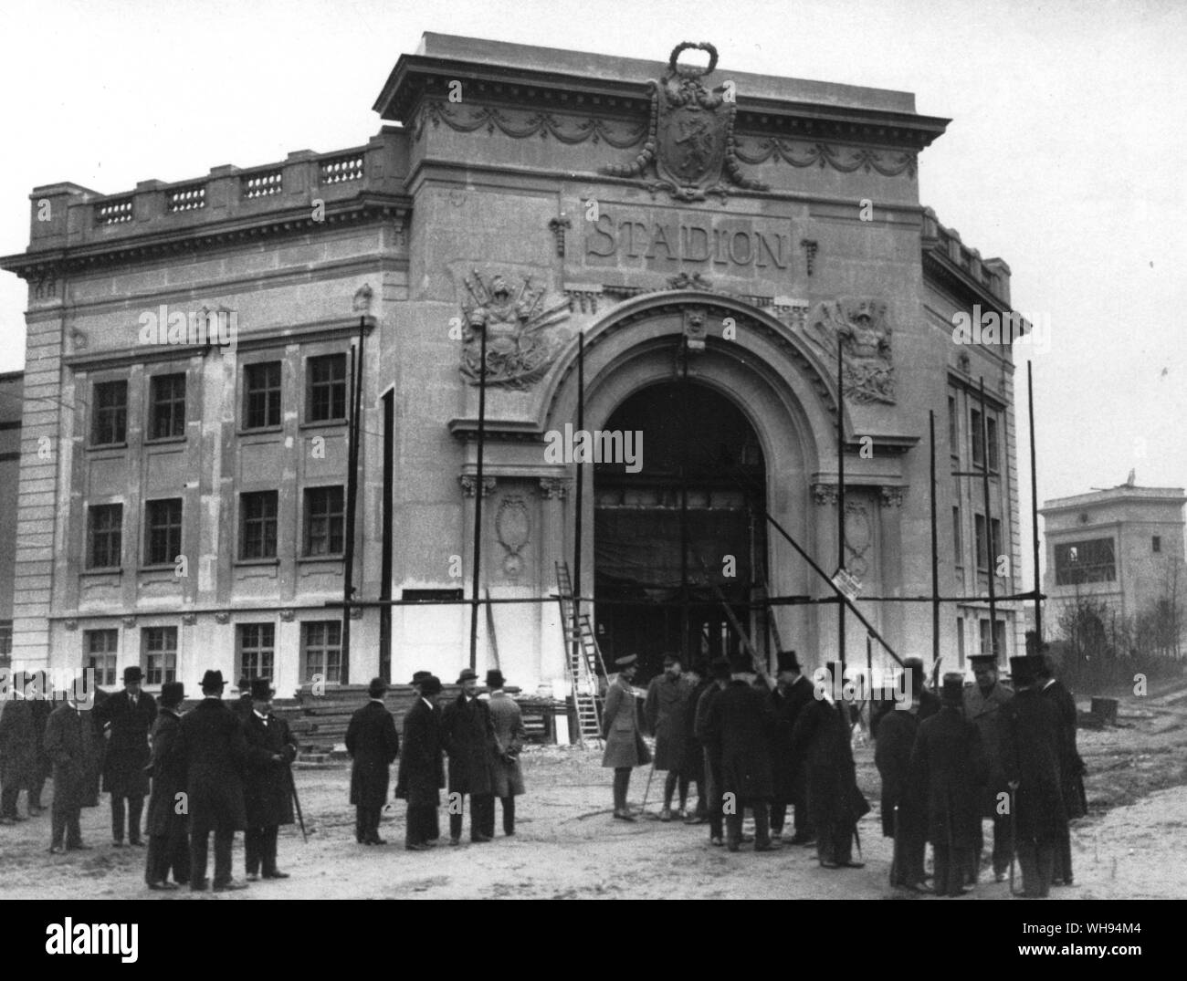 Jeux olympiques d'Anvers de 1920 Vue de l'extérieur du stade Banque D'Images