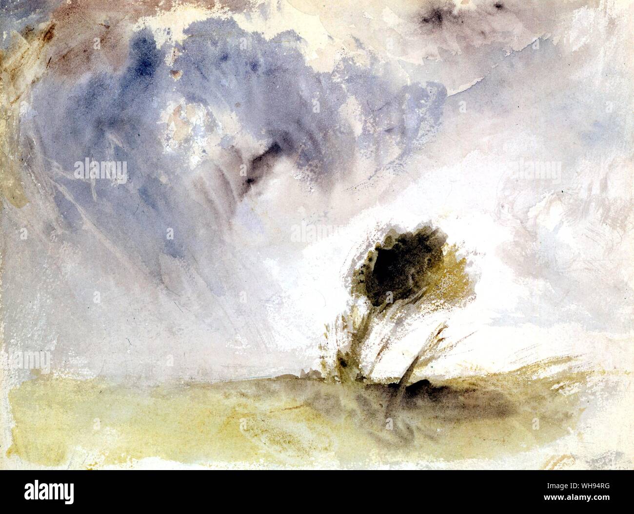 Un arbre dans un orage par Josph Mallord William Turner Banque D'Images