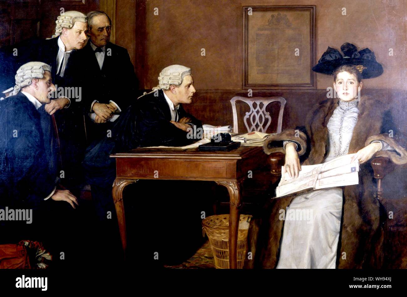 Une nouvelle loi permet que toute femme de se marier après 1882 de conserver tous les biens appartenant à sa au moment de son mariage et de l'utiliser sans l'intervention d'un syndic et l'avocat défendeur 1895 Banque D'Images