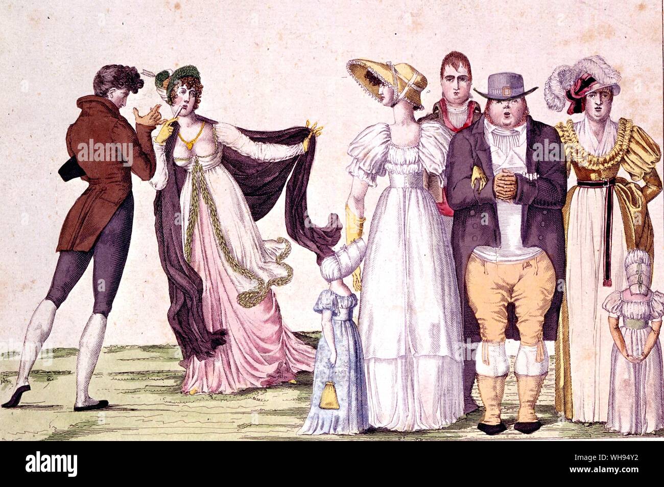 Anglais à Paris Fashion 1815 Banque D'Images