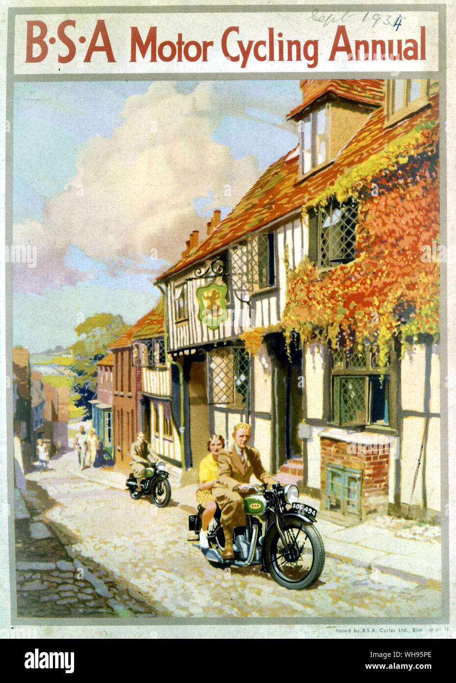 1934 BSA annonce moto. 249cc. -Unique moto cylindre.. . Banque D'Images