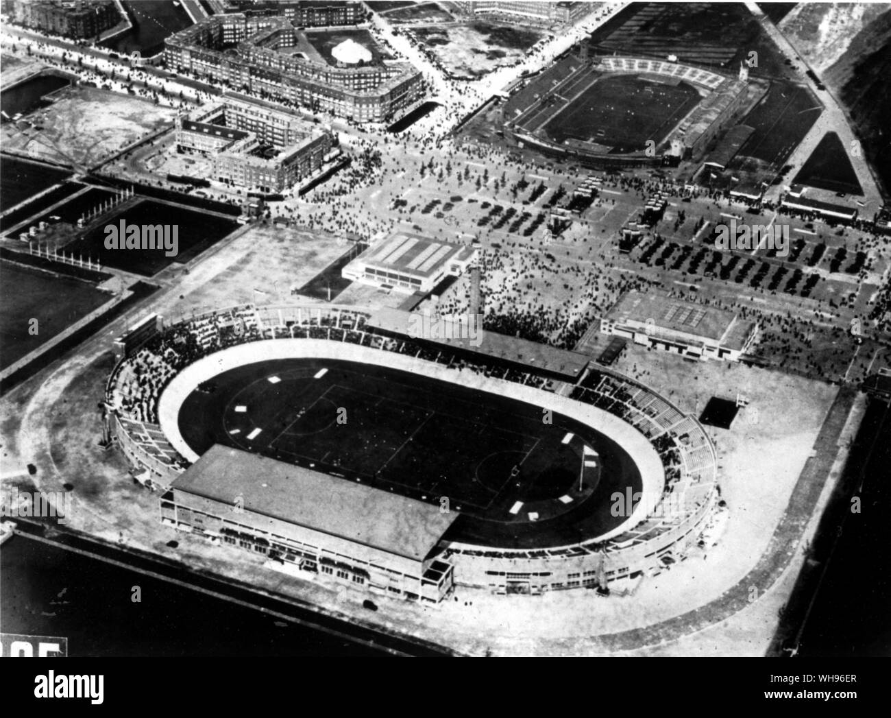 Vue générale du Stade olympique des Jeux Olympiques d'Amsterdam 1928 Banque D'Images