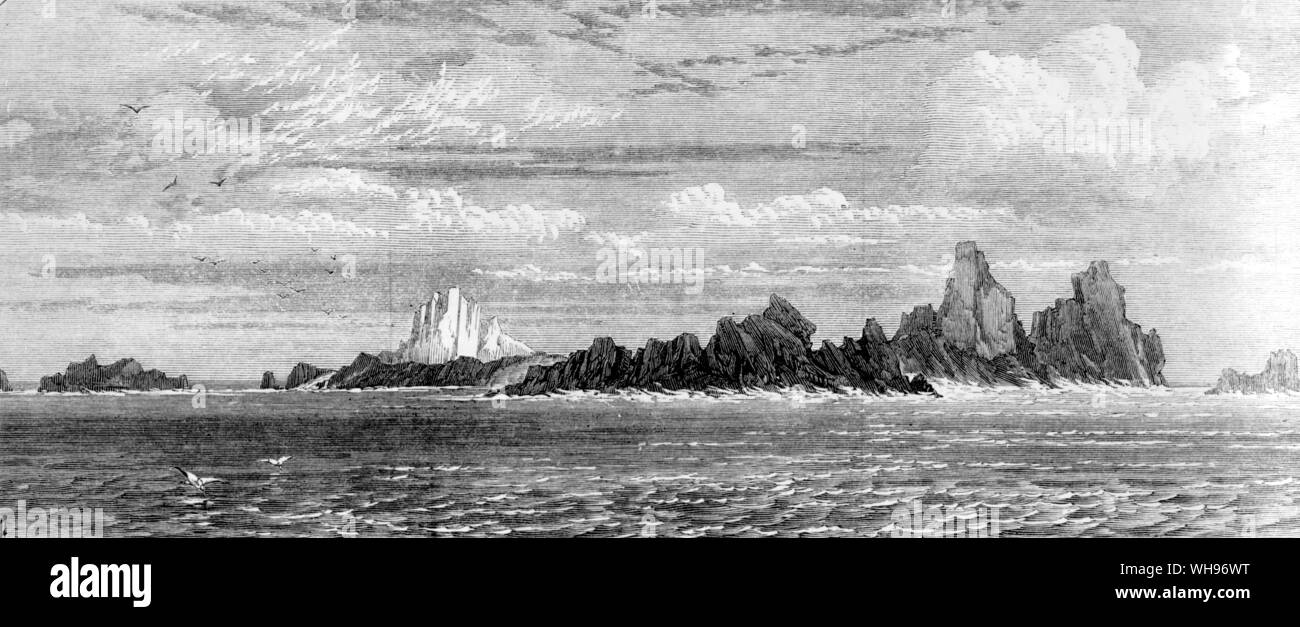 St Paul's rochers au milieu de l'océan Atlantique. Banque D'Images