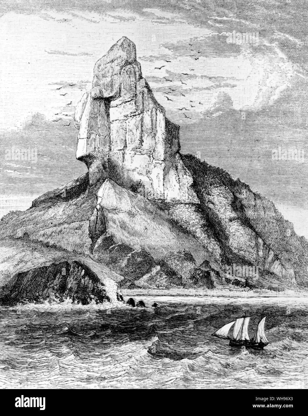 Le pic de Fernando de Noronha. La plupart de ce que les gens ont vu de Challenger de l'île était de la mer. Banque D'Images