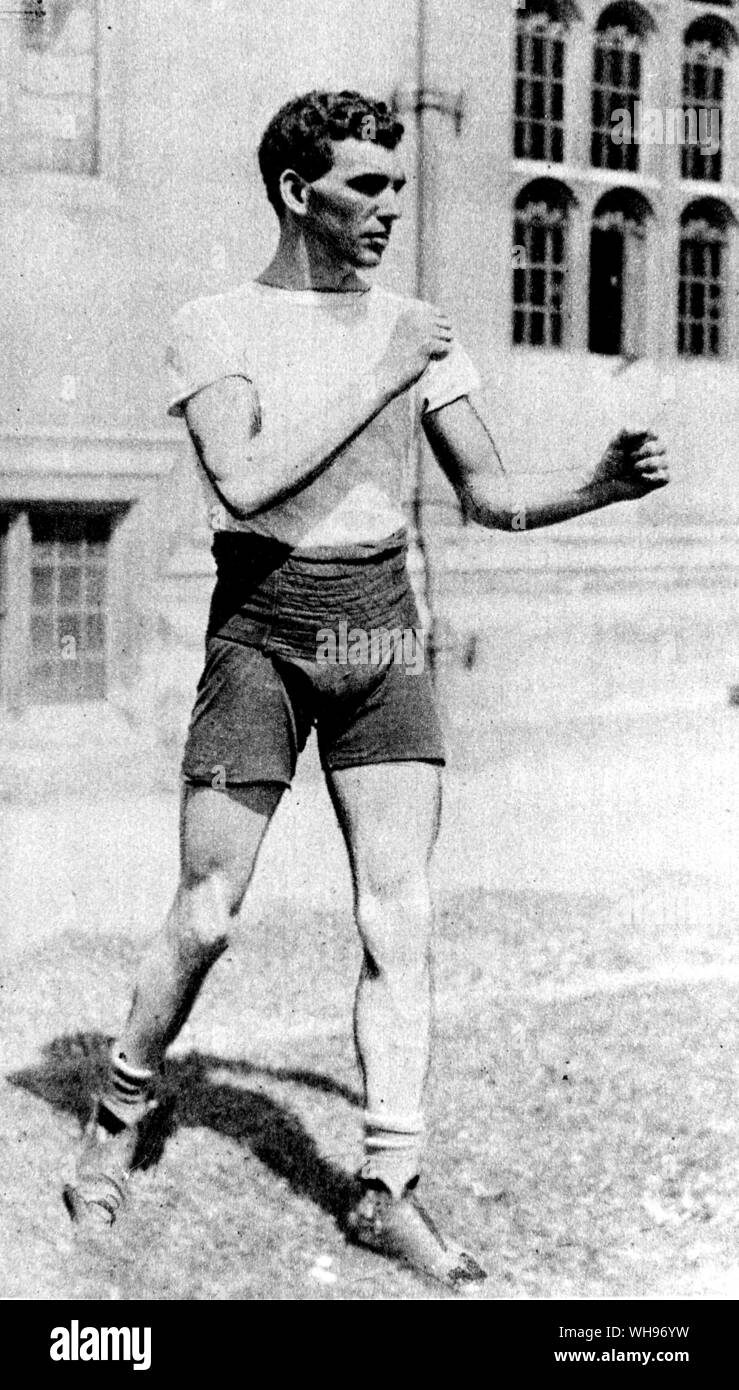 France, Paris, 1924 Jeux Olympiques : Harry Egelsbach (Grande-Bretagne), boxeur, médaillé d'or au poids de boxe.. Banque D'Images