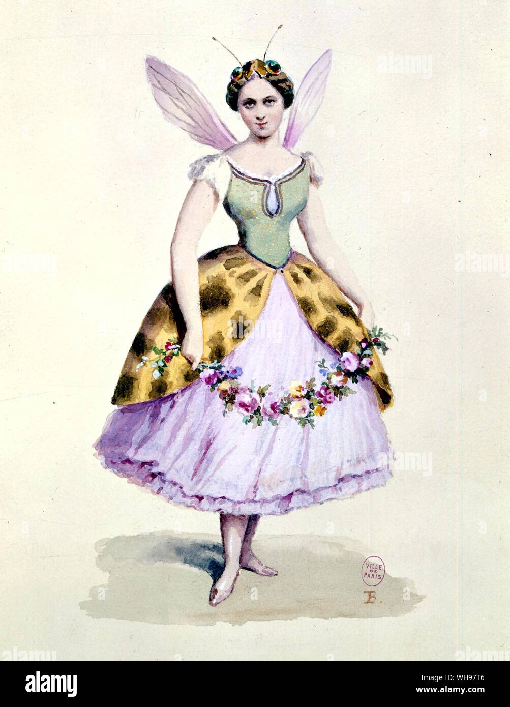 Fancy Dress Costumes, d'une abeille le Bonaparte comme emblème usée à un bal donné au palais des Tuileries par Napoléon III et Eugénie 9 Février 1863 Banque D'Images