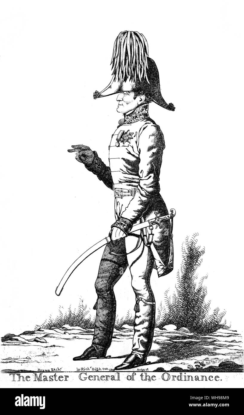 Warfare/Anglais Général : : Cariacture du duc de Wellington par Richard Dighton, 1819.. Banque D'Images