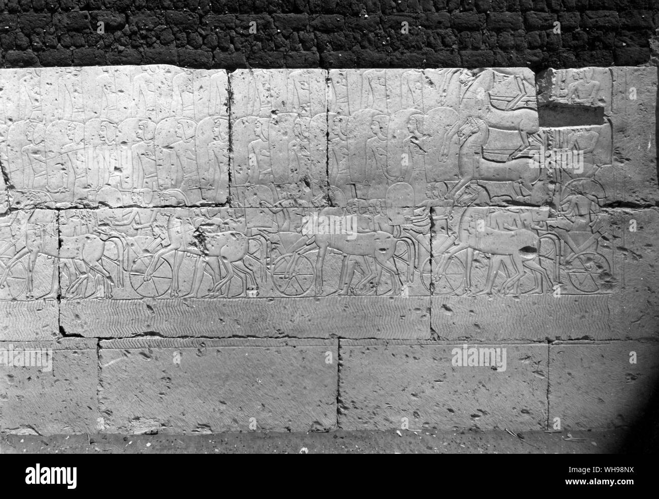 La guerre antique : relief représentant la guerre Hittite, près de Ecke. Banque D'Images
