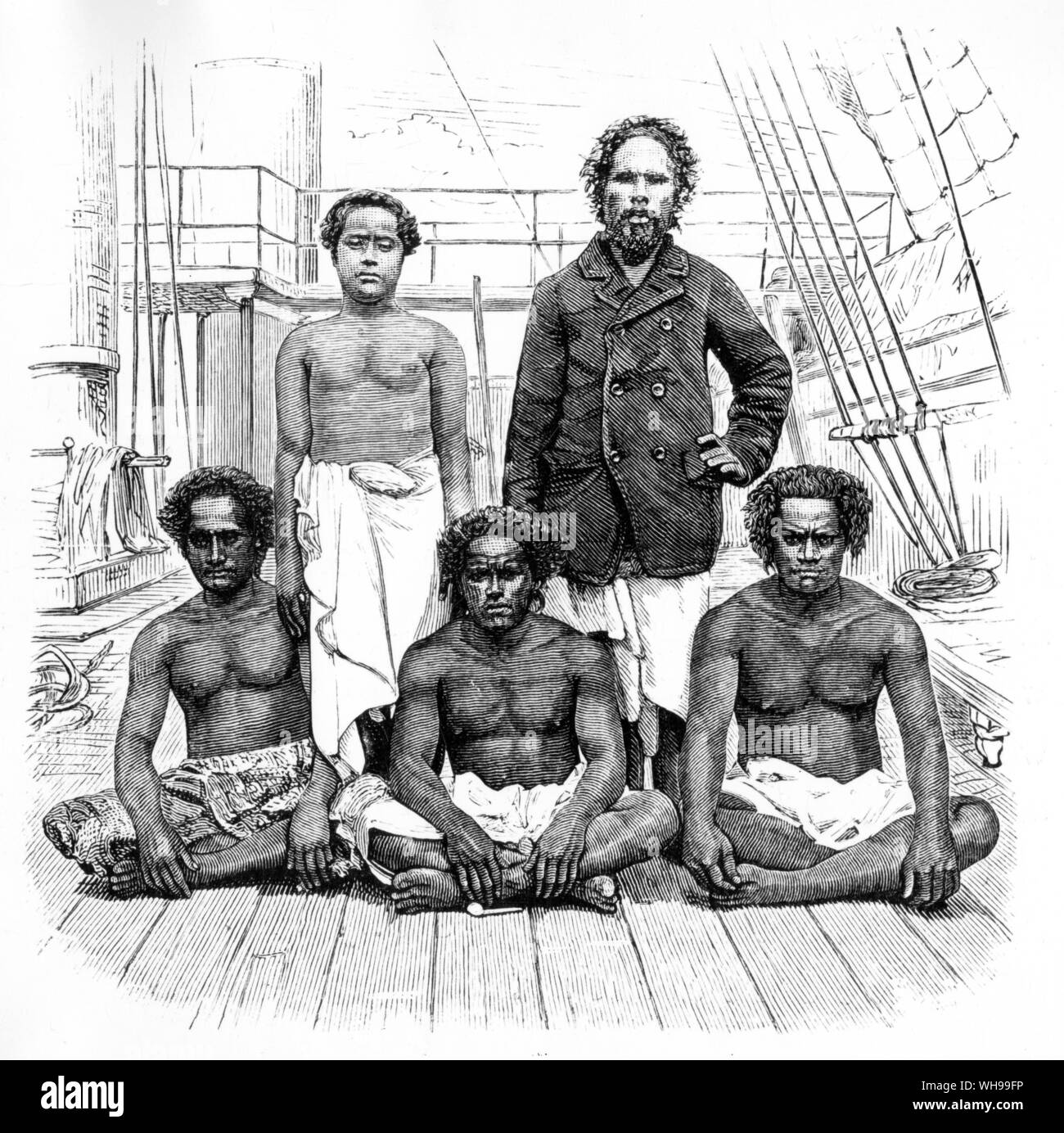 L'équipage du bateau du roi George de Tonga d'équipage dans la veste de pois Banque D'Images