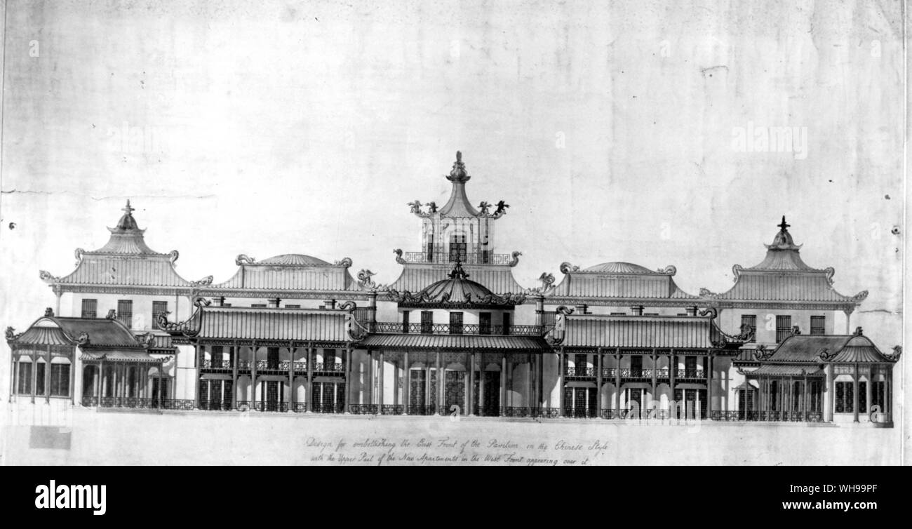 Projet pour le front de l'est de Brighton Pavilion par William Porden, 1803 Banque D'Images