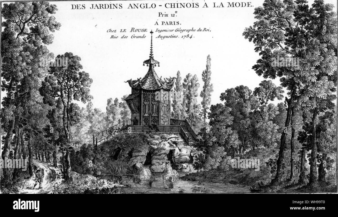 Le jardin chinois et le kiosque à Rambouillet de : Le Rouge caissiers sur Jardins anglo-chinois Banque D'Images