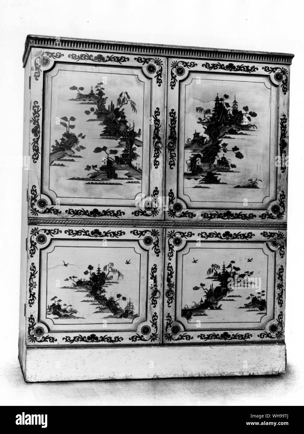 Japanned armoire fournie à David Garrick par Thomas Chippendale en 1770 Banque D'Images