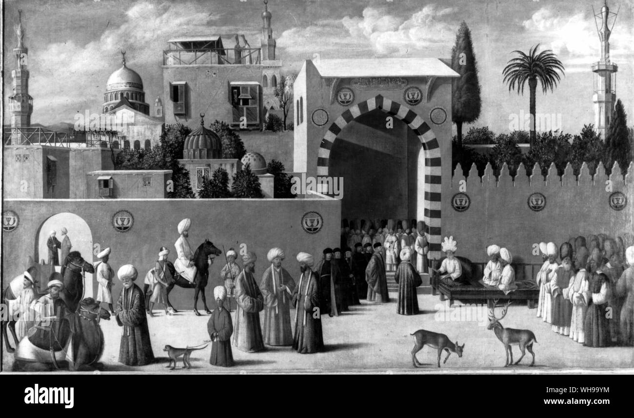 Une scène au Caire par un élève de Bellini, Giovanni Mansueti peut-être Banque D'Images