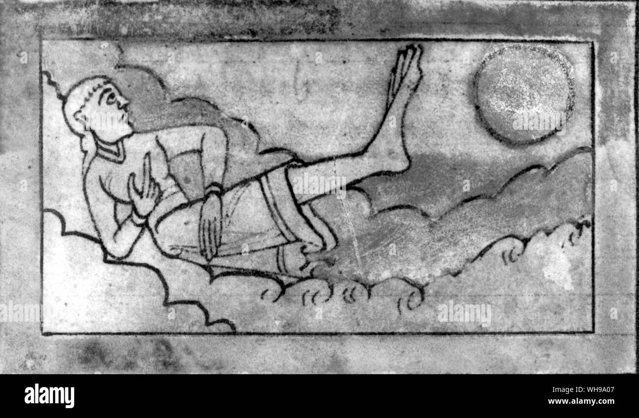 Une illustration d'un manuscrit anglais fin du 12e siècle. Que les gens puissent croire à ces absurdités n'est pas si surprenant quand on se rappelle la façon dont on savait peu de pays lointains. Banque D'Images