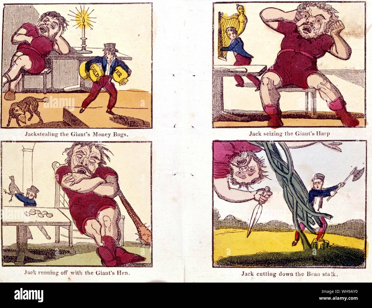 Classic Fairy Tales Jack et le haricot magique 1870 Banque D'Images