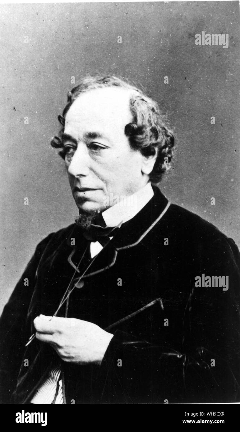 Benjamin Disraeli (1804-1881), 1 comte de Beaconsfield. Romancier et homme politique conservateur britannique. Élu au Parlement en 1837. Banque D'Images