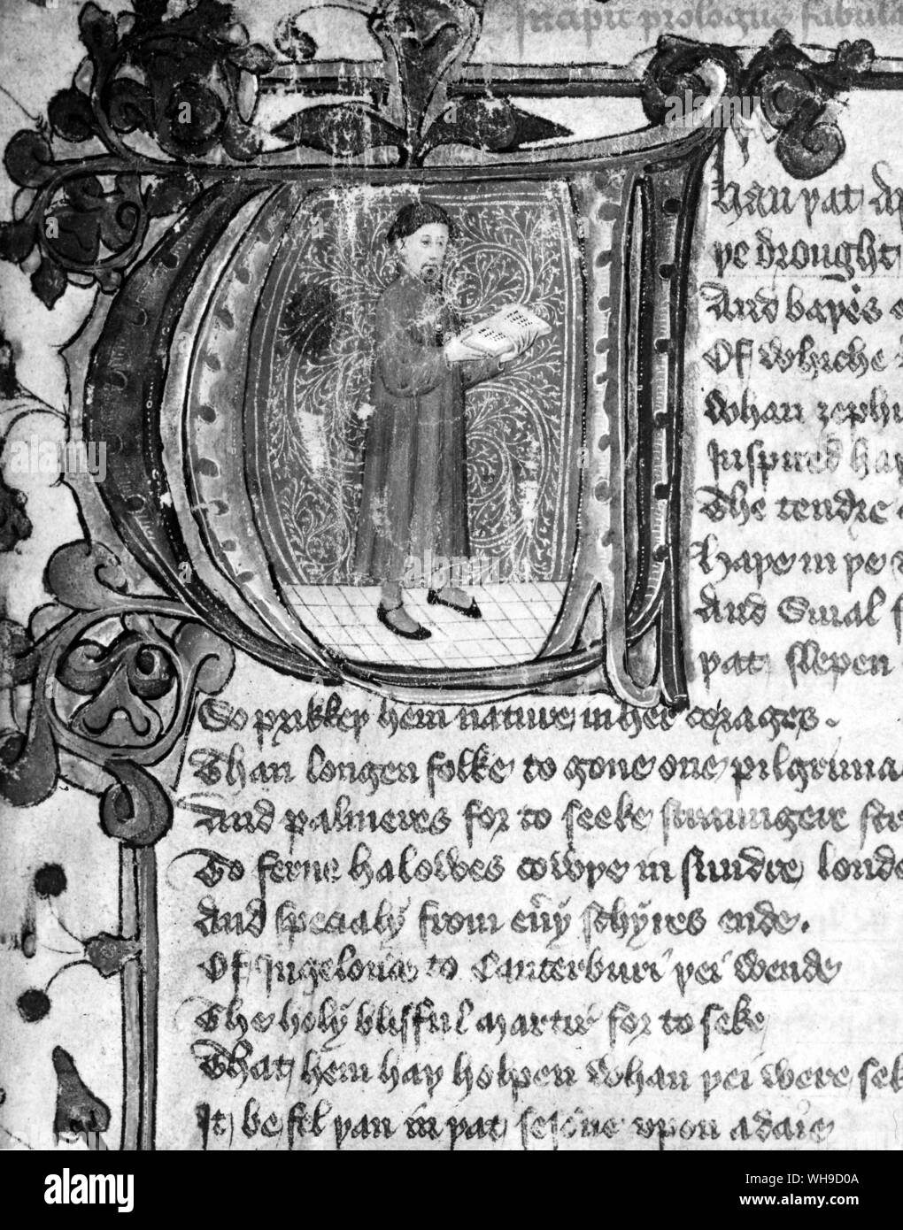 Geoffrey Chaucer, poète Englsh (c.1340-1400) Auteur de Les contes de Canterbury". Banque D'Images