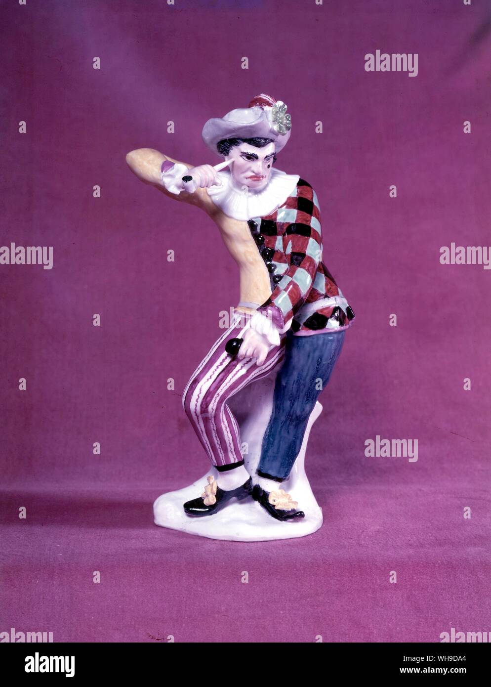 Figurine Continental l'Arlequin de Meissen en colère Banque D'Images