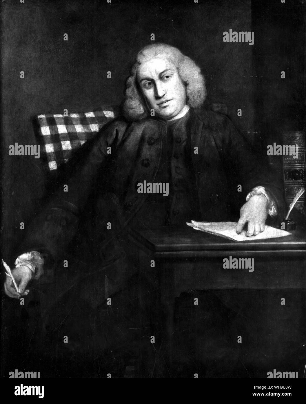 Samuel Johnson ('Dr Johnson') (1709-1784), buste à Pembroke College Library. Lexicographe anglais, auteur et critique. Banque D'Images