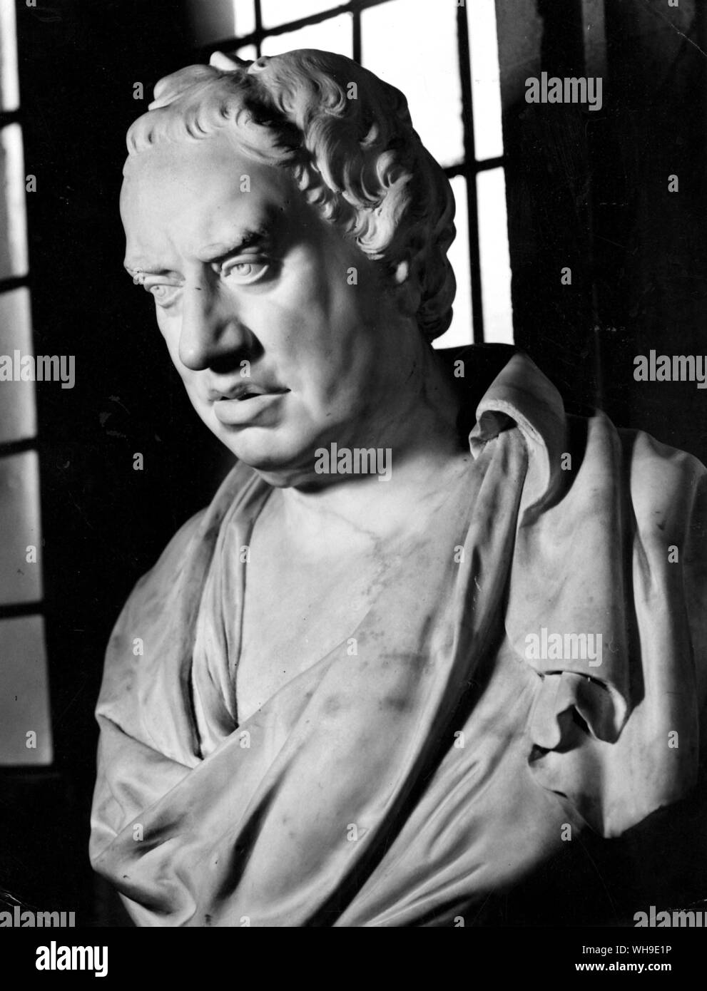 Samuel Johnson ('Dr Johnson') (1709-1784), buste à Pembroke College Library. Lexicographe anglais, auteur et critique. Banque D'Images