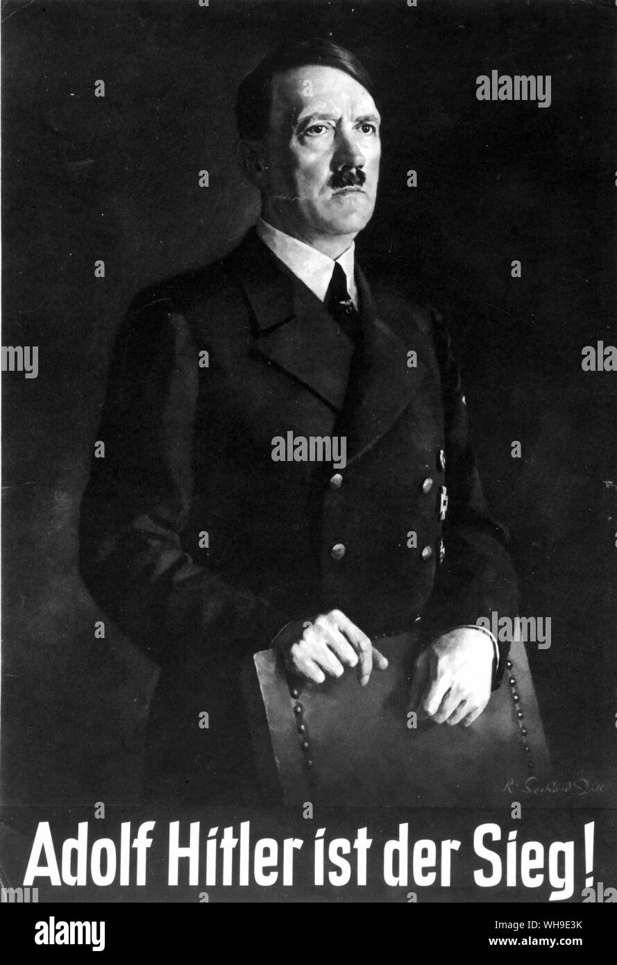Affiche conçue par Rudolph Gerhard Zill en 1943 d'Adolf Hitler (1889 - 1945), leader nazi allemand et dictateur. Poster dit : "Adolf Hitler est victoire !' Banque D'Images