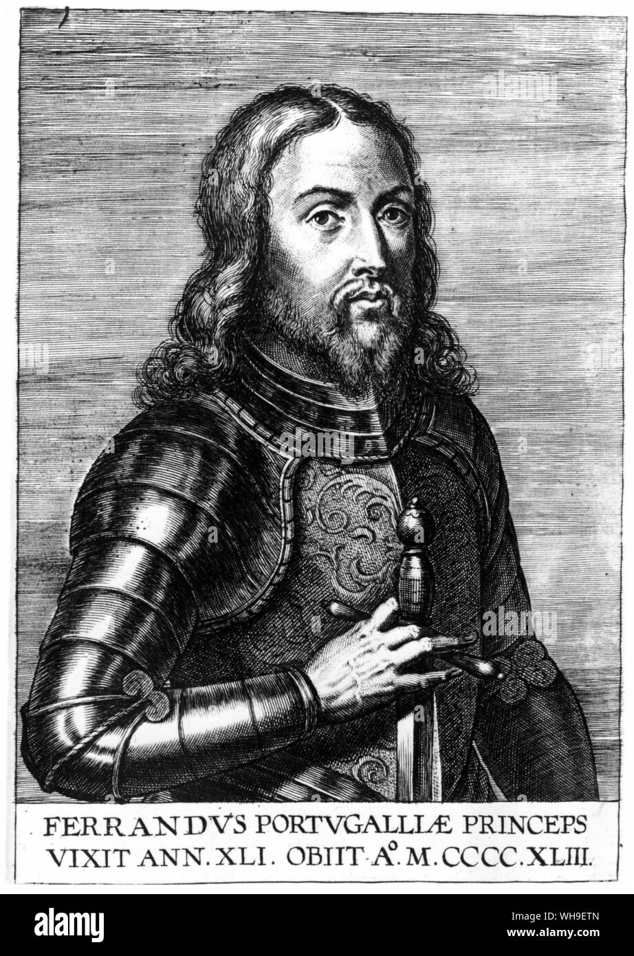 Le Prince Ferdinand de Portugal, jeune frère d'Henry. Fait prisonnier à Tanger en 1437, après l'échec d'une attaque portugaise. Il est mort en 1443. Banque D'Images