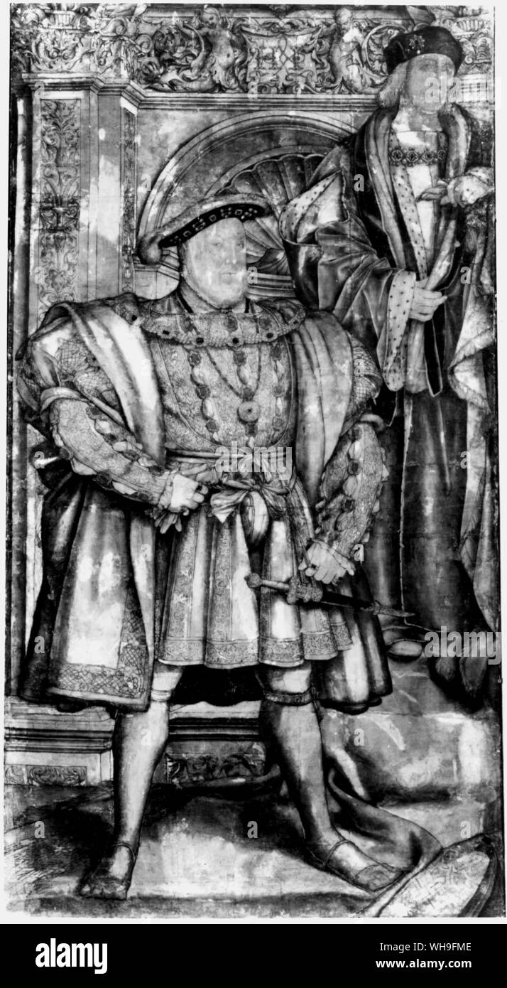 Le Roi Henry VIII (1491-1547), roi d'Angleterre à partir de 1509. Tableau de Holbein. Banque D'Images