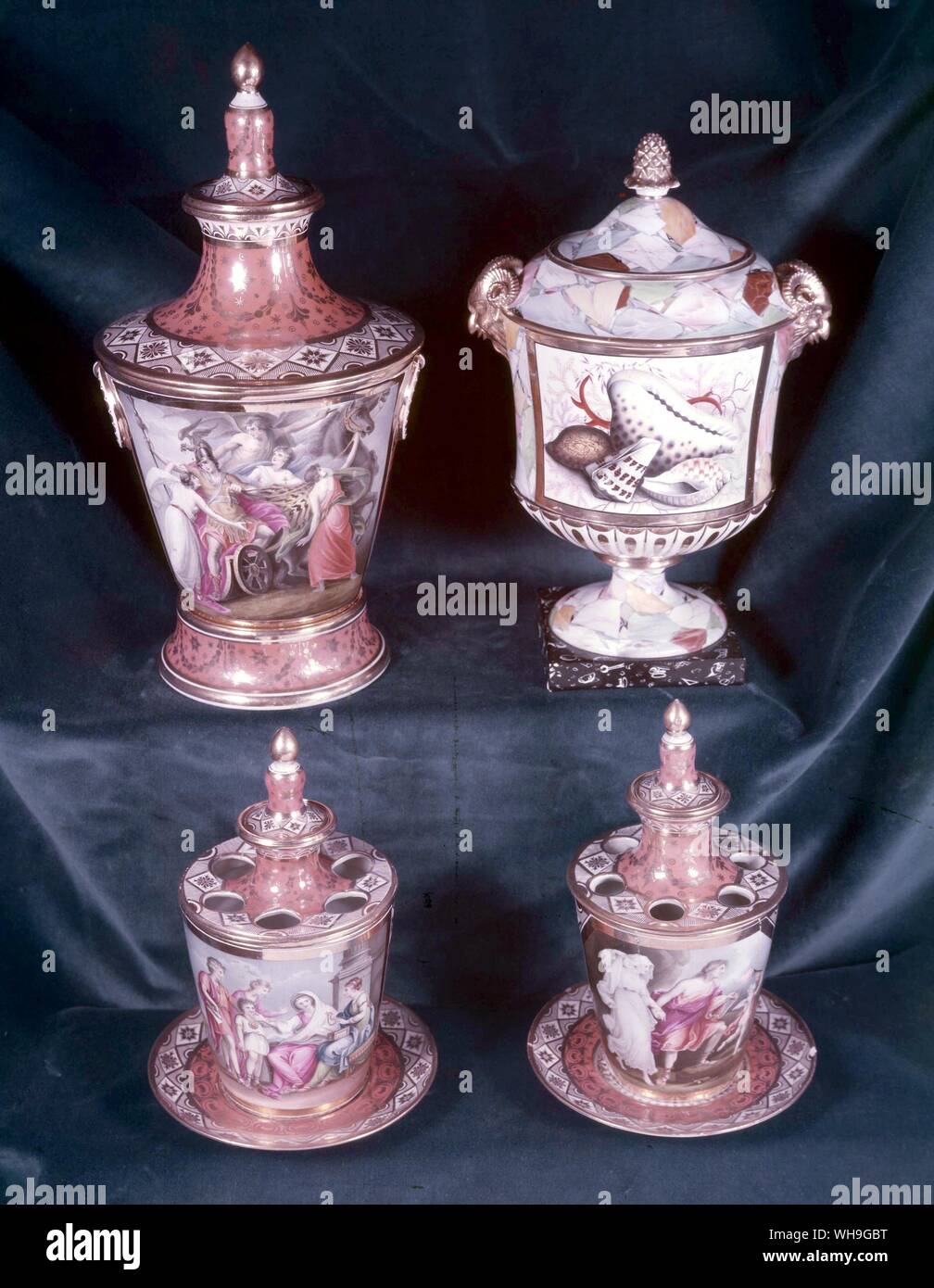 Chamberlain Worcester Vases Banque D'Images