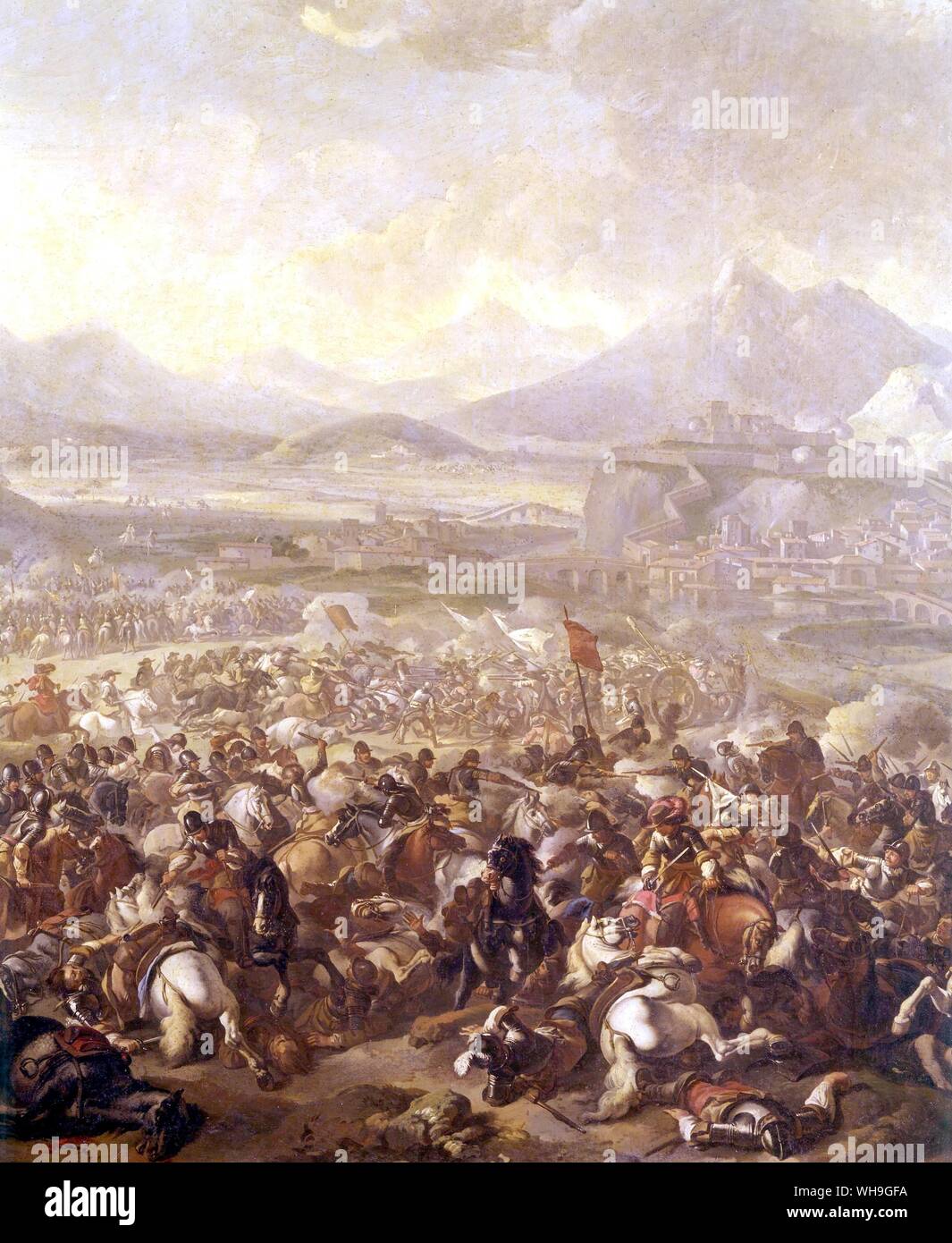 Bataille de Montjuic 1641 espagnol et français des forces extérieures à Barcelone Banque D'Images