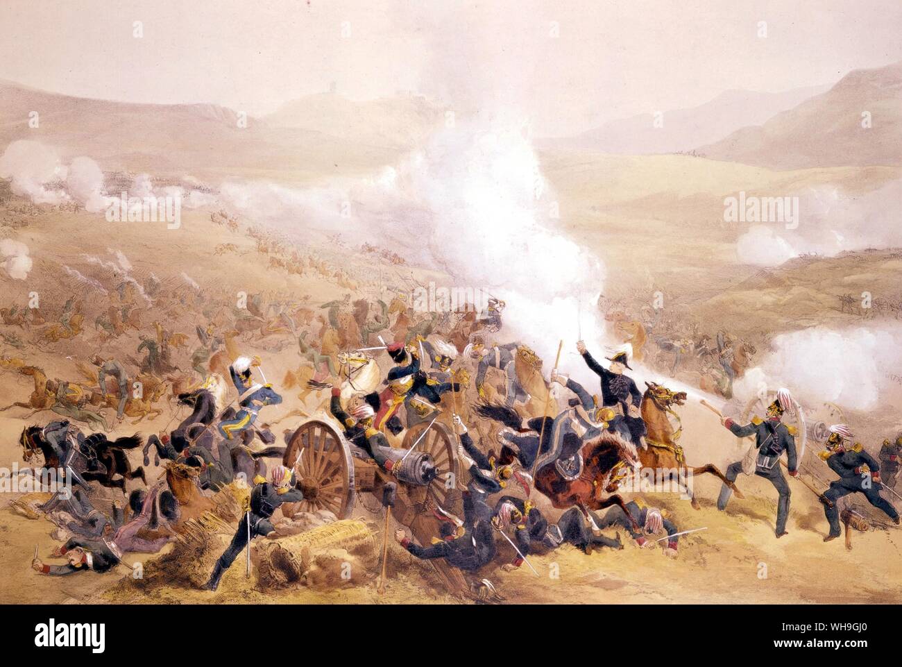 La charge de cavalerie à Balaklava 25 Octobre 1854 Banque D'Images