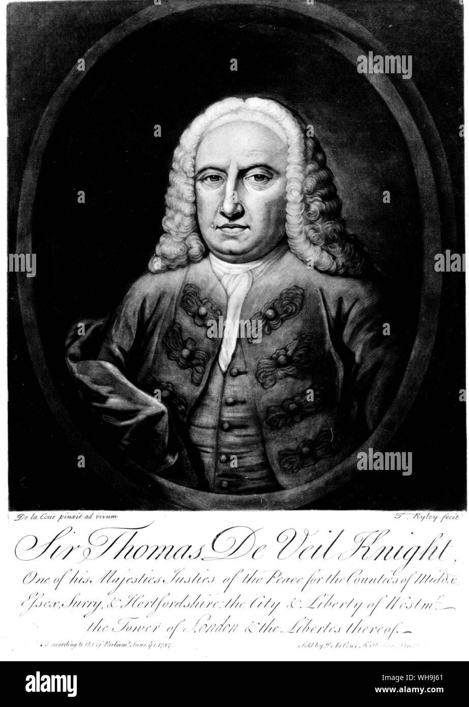 Sir Thomas De Voile Knight. Le juge de paix pour les comtés de Middlesex, d'Essex, de Surrey et de Hertfordshire. Banque D'Images