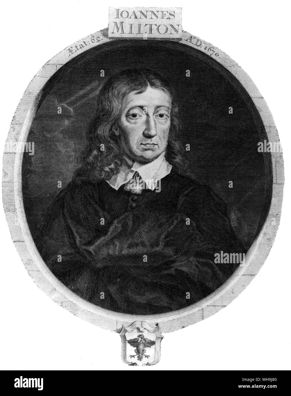 John Milton (1608-1674), poète anglais. Il a écrit 'Paradis perdu'. Banque D'Images