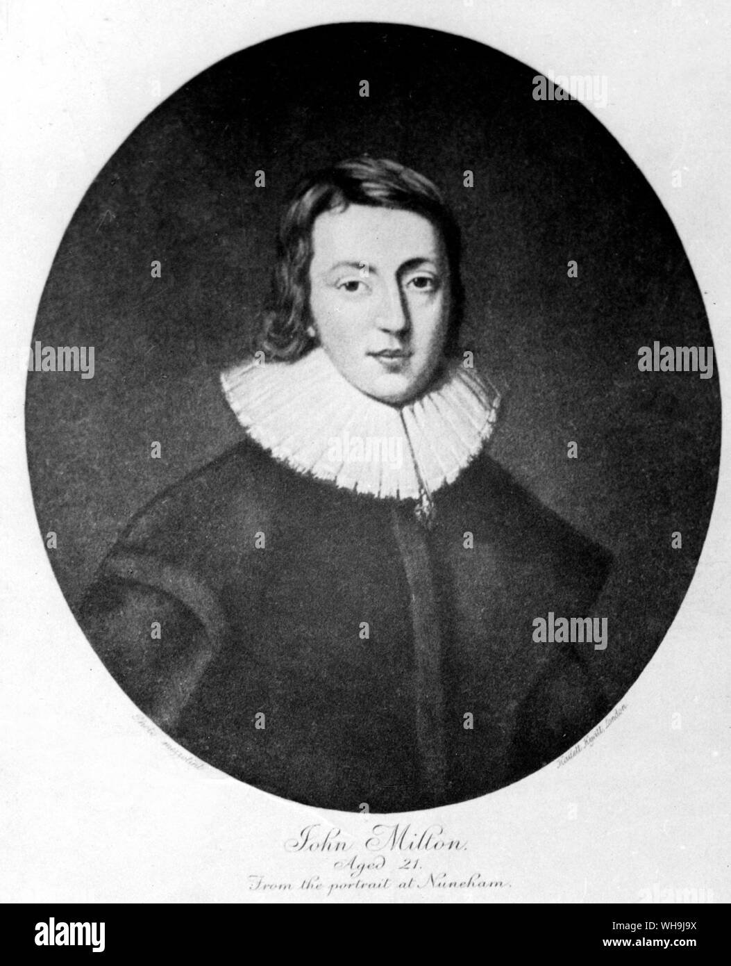 John Milton (1608-1674), poète anglais. Il a écrit 'Paradis perdu'. Âgé de 21 ans. Banque D'Images