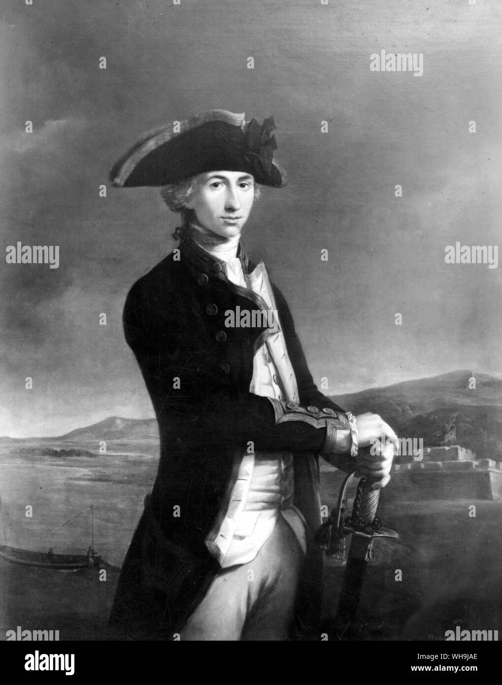 L'amiral Lord Horatio Nelson (10 Downing Street). Nelson en tant que capitaine. Banque D'Images