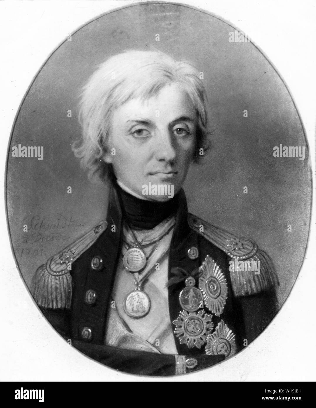 L'amiral Lord Horatio Nelson (10 Downing Street) par Johann Schmidt Banque D'Images