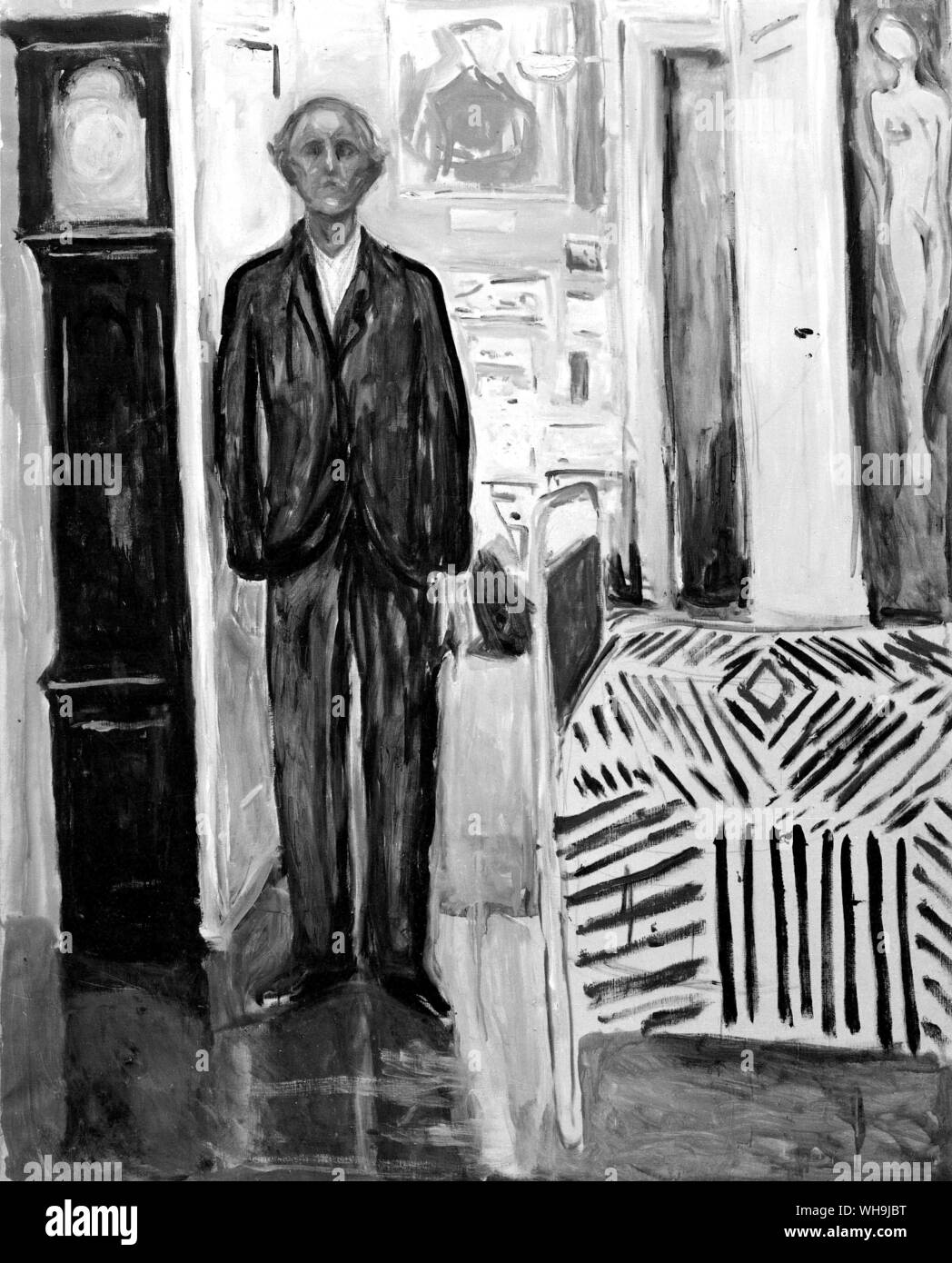 L'auto-portrait du peintre et graveur norvégien, Edvard Munch (1863-1944). Banque D'Images