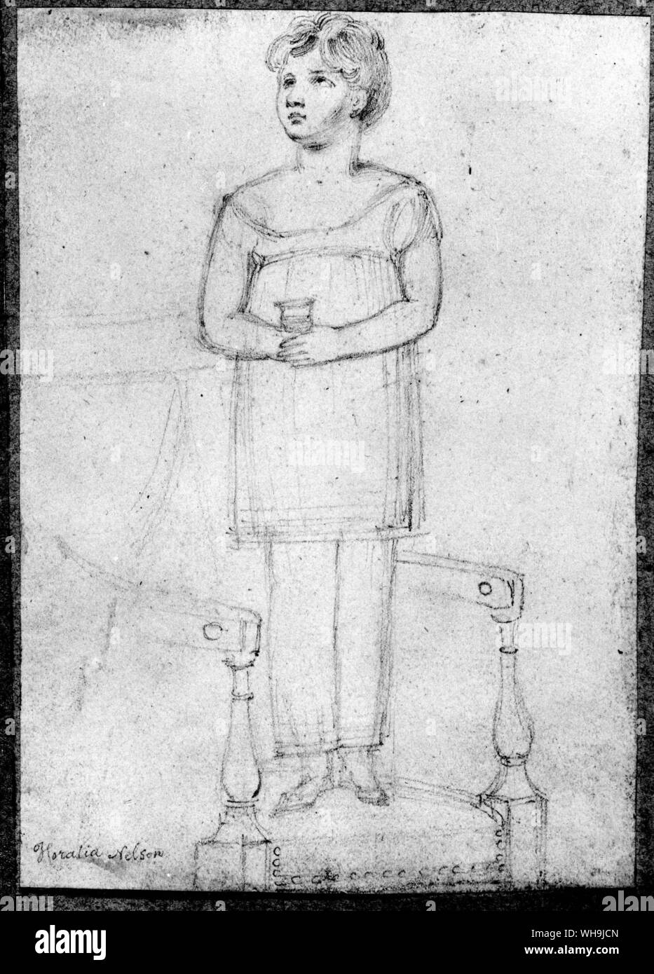 Horatia Nelson, fille de Lord Horatio Nelson et Lady Emma Hamilton. Thomas un croquis de Baxter. Banque D'Images